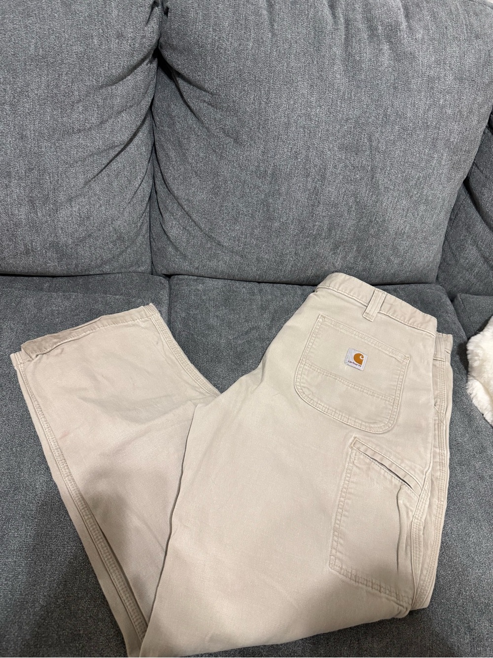 Carhartt Men's Light Beige Carpenter Cargo Pants